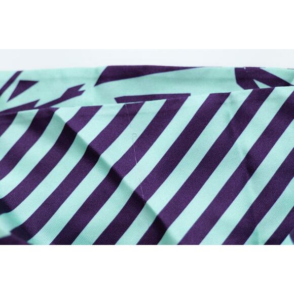 Gucci Light Blue Aquamarine Striped Geometric Silk Twill Narrow Bandeau Scarf - Picture 6 of 6